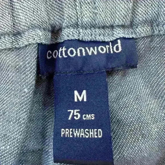Cotton World 100% Linen Chambray Blue Pant With Belt Size Medium EUC! - Picture 4 of 5